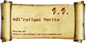 Várallyai Verita névjegykártya
